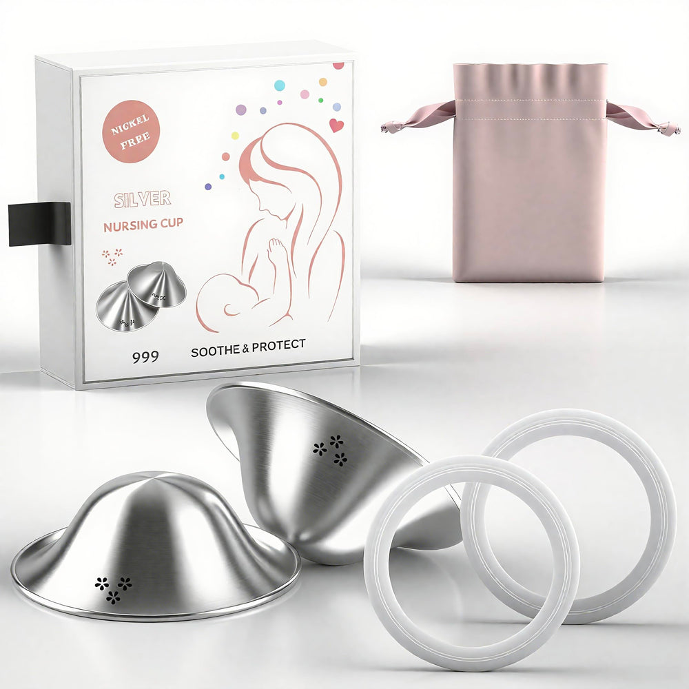 Luxury Little 999 Silver Nursing Cups with breathable design for comfortable wear.
