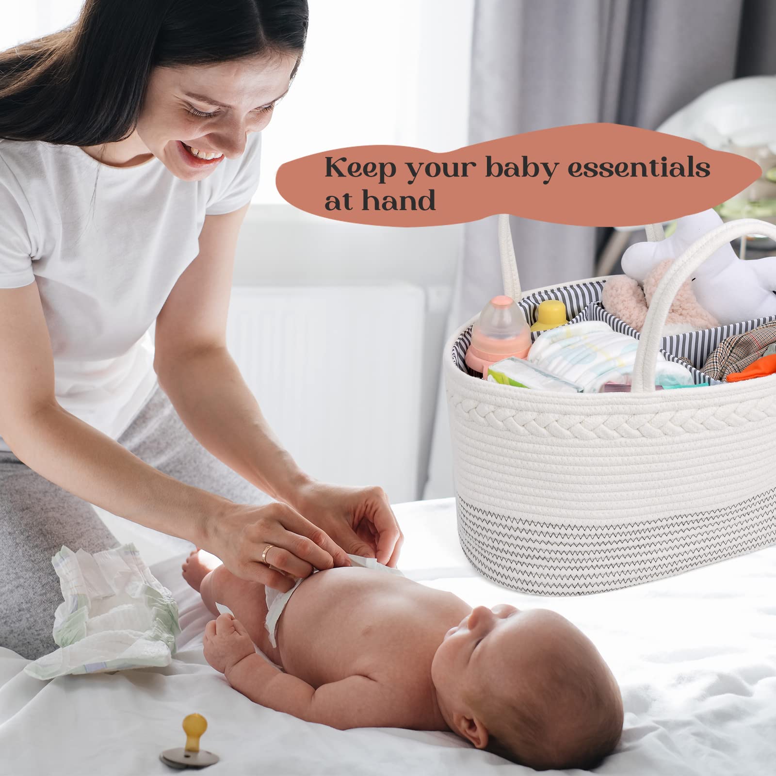 Luxury Little diaper caddy foldable for compact travel storage.