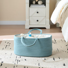 Luxury Little cotton rope caddy folds flat for compact travel and storage.