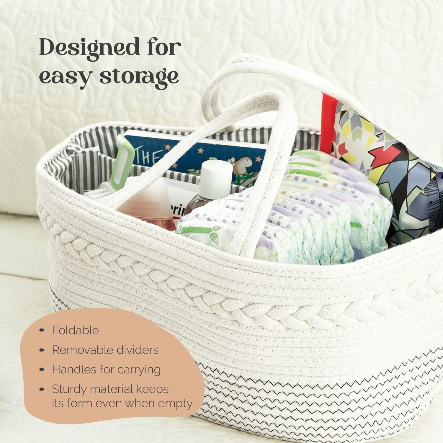  Luxury Little gift-ready diaper caddy makes a thoughtful baby shower present.