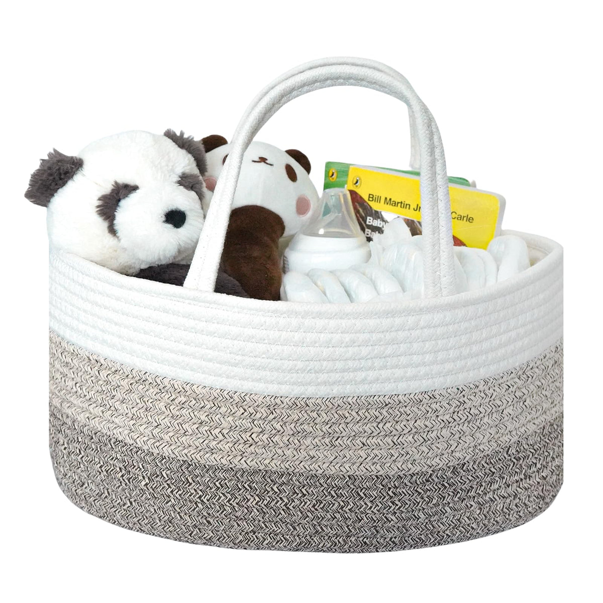 Luxury Little diaper caddy gradient brown front view highlighting large storage