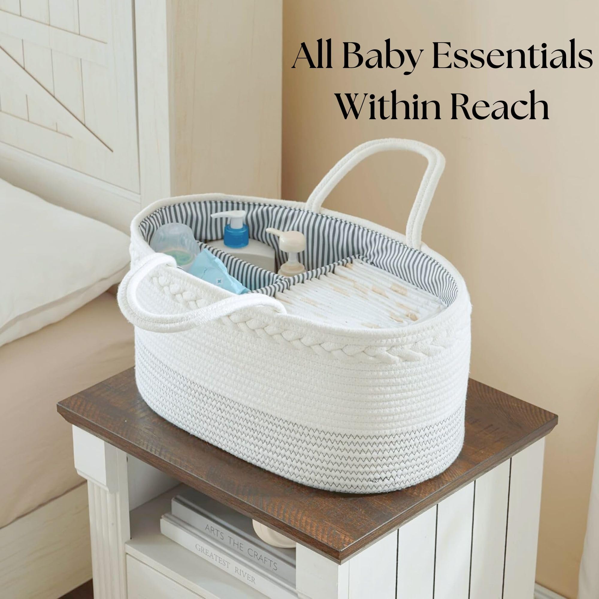 Luxury Little diaper caddy portable handles ideal for travel and daily chores.
