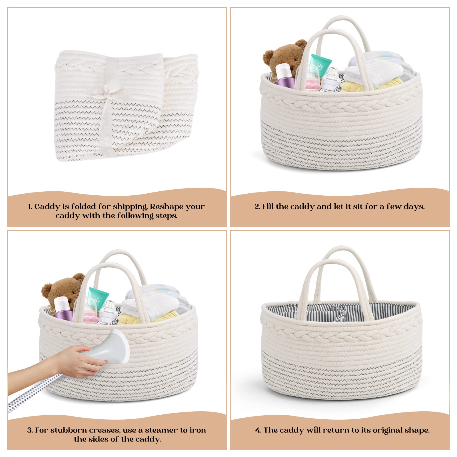  Luxury Little large diaper caddy grows from baby storage to toy organization.