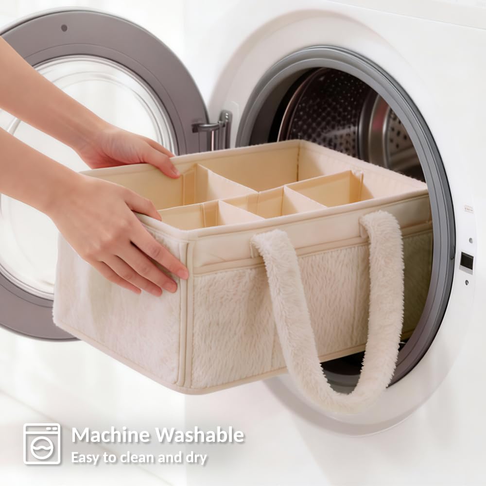 Multi-purpose storage from Luxury Little caddy doubles as toy bin or book tote.