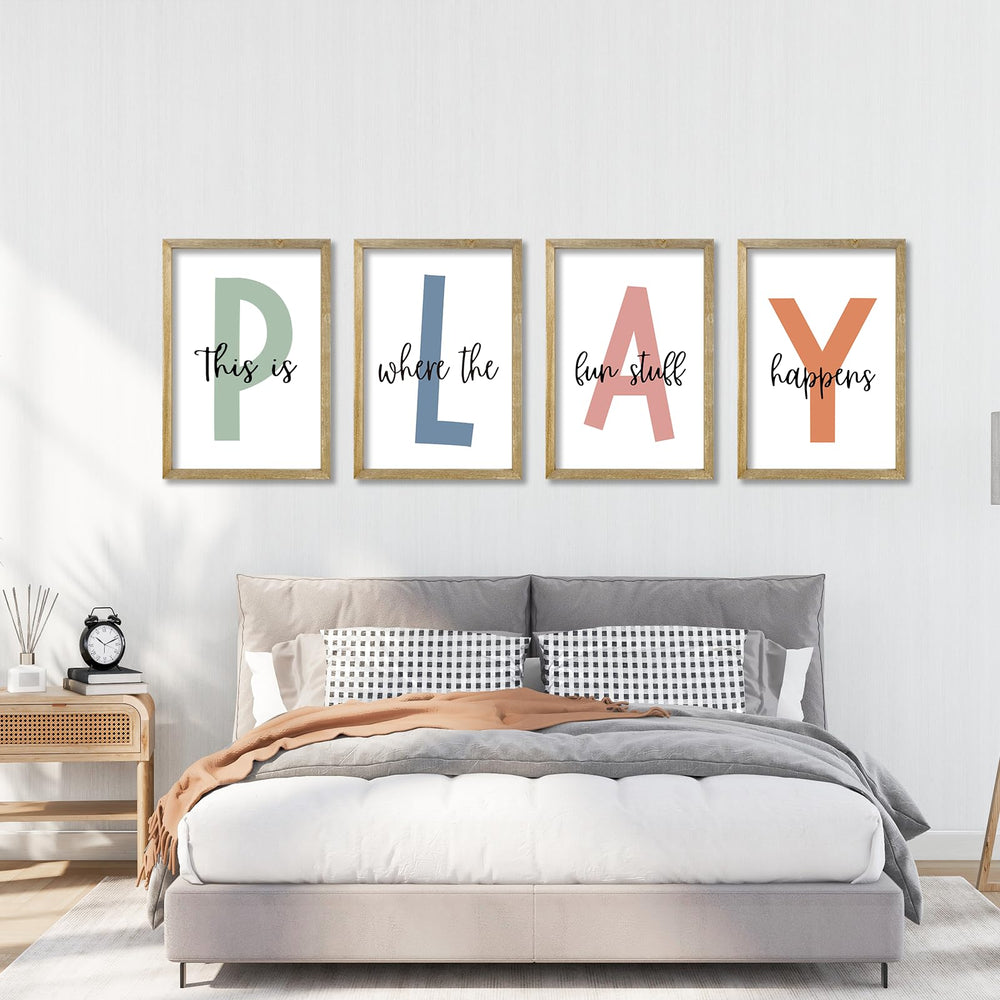 LuZhiQiang set of four wall signs offers versatile room decor for families.