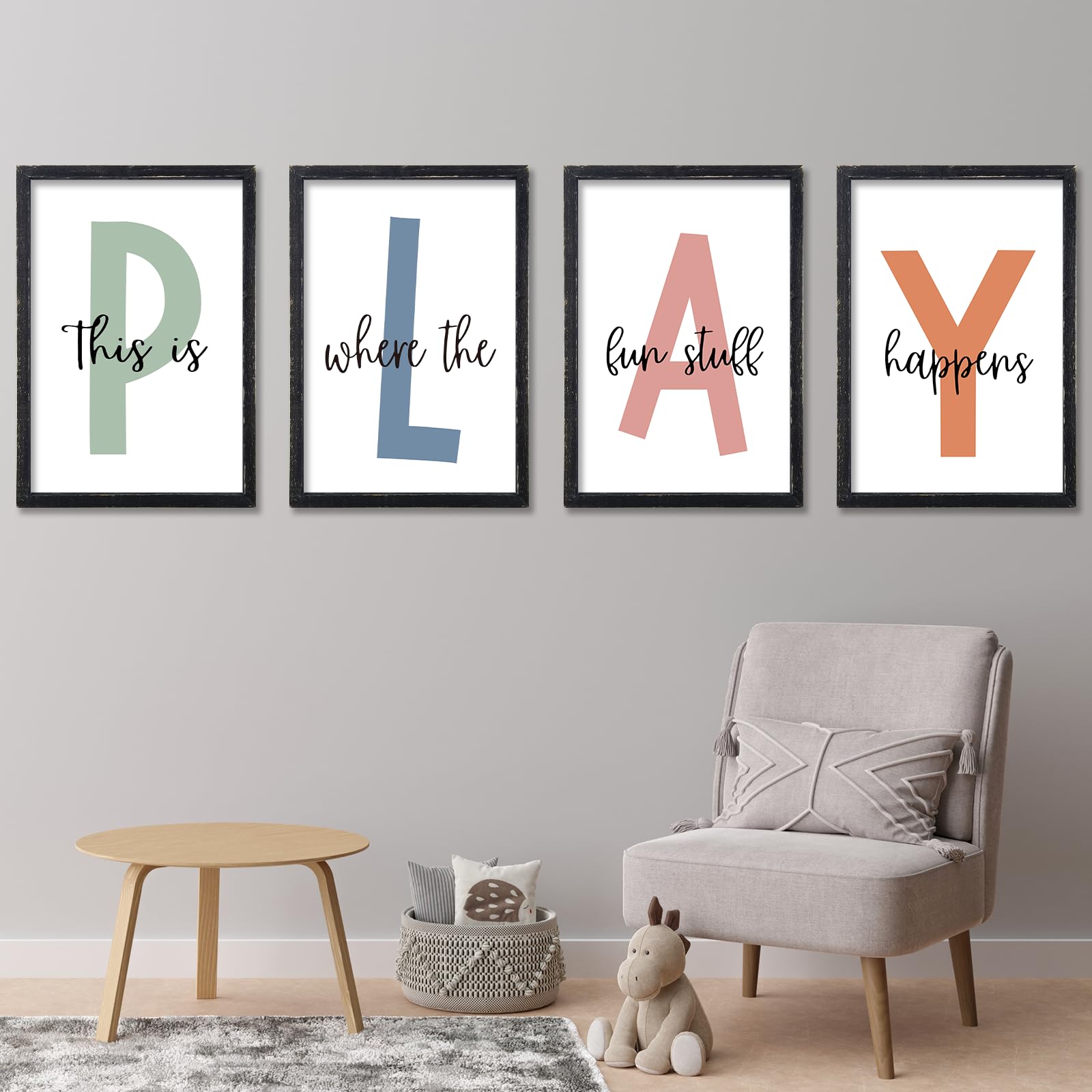 LuZhiQiang playroom sign with colorful letters for a bright kids' space