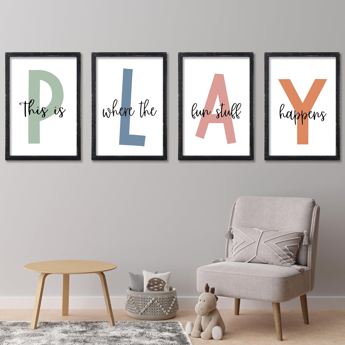 LuZhiQiang playroom sign with colorful letters for a bright kids' space