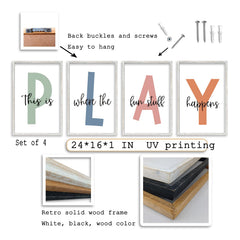 LuZhiQiang four white 16x24 signs for toddler nurseries and bedrooms.