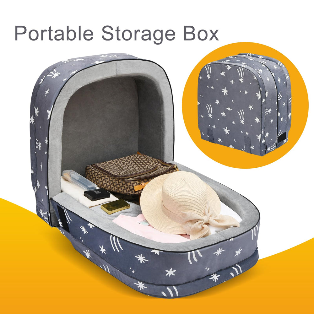 Lvemilio portable bed with storage pocket design for essentials.