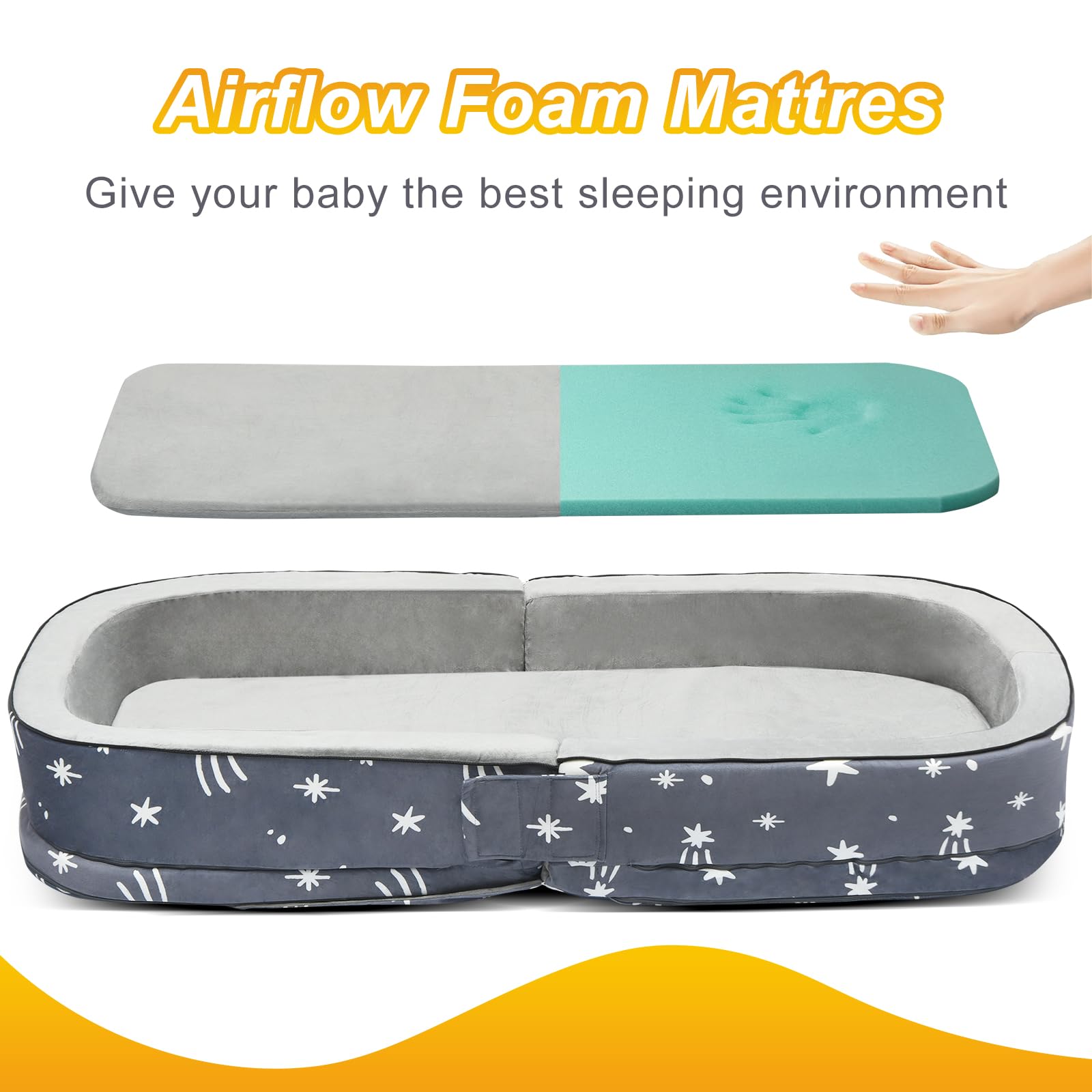 Lvemilio foam mattress detail highlighting cushioned support.