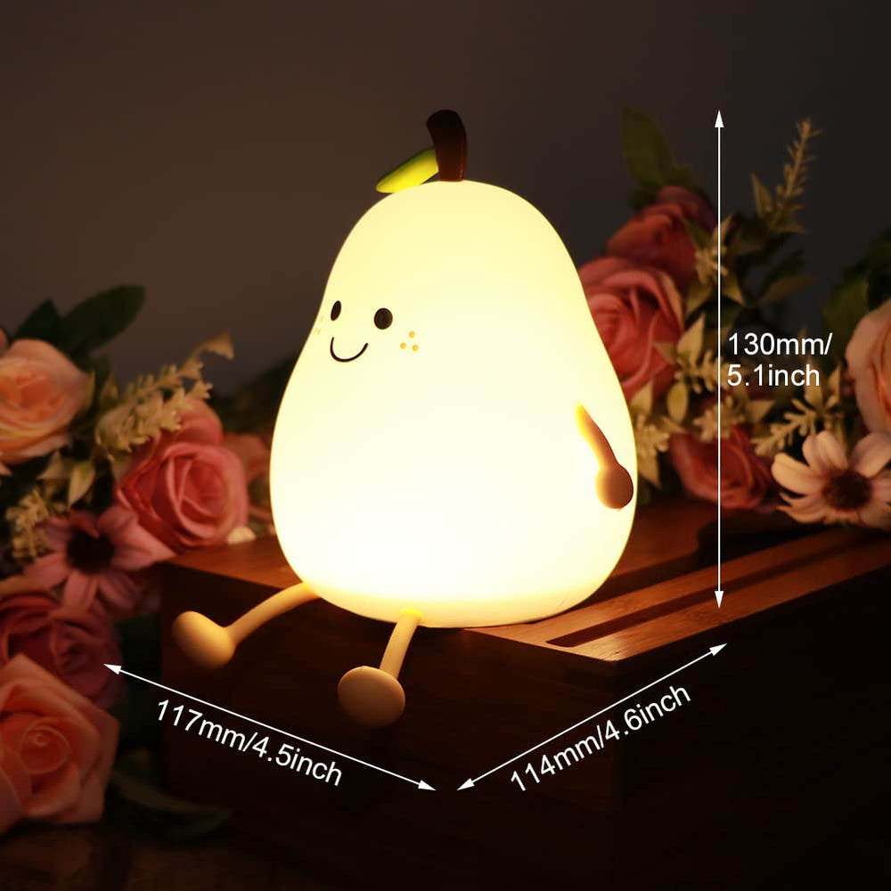 LVOERTUIG Cute Pear night light displaying color options for kids