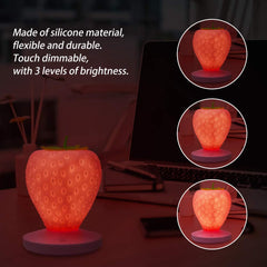 LVOERTUIG Strawberry Night Light side view highlighting soft silicone texture