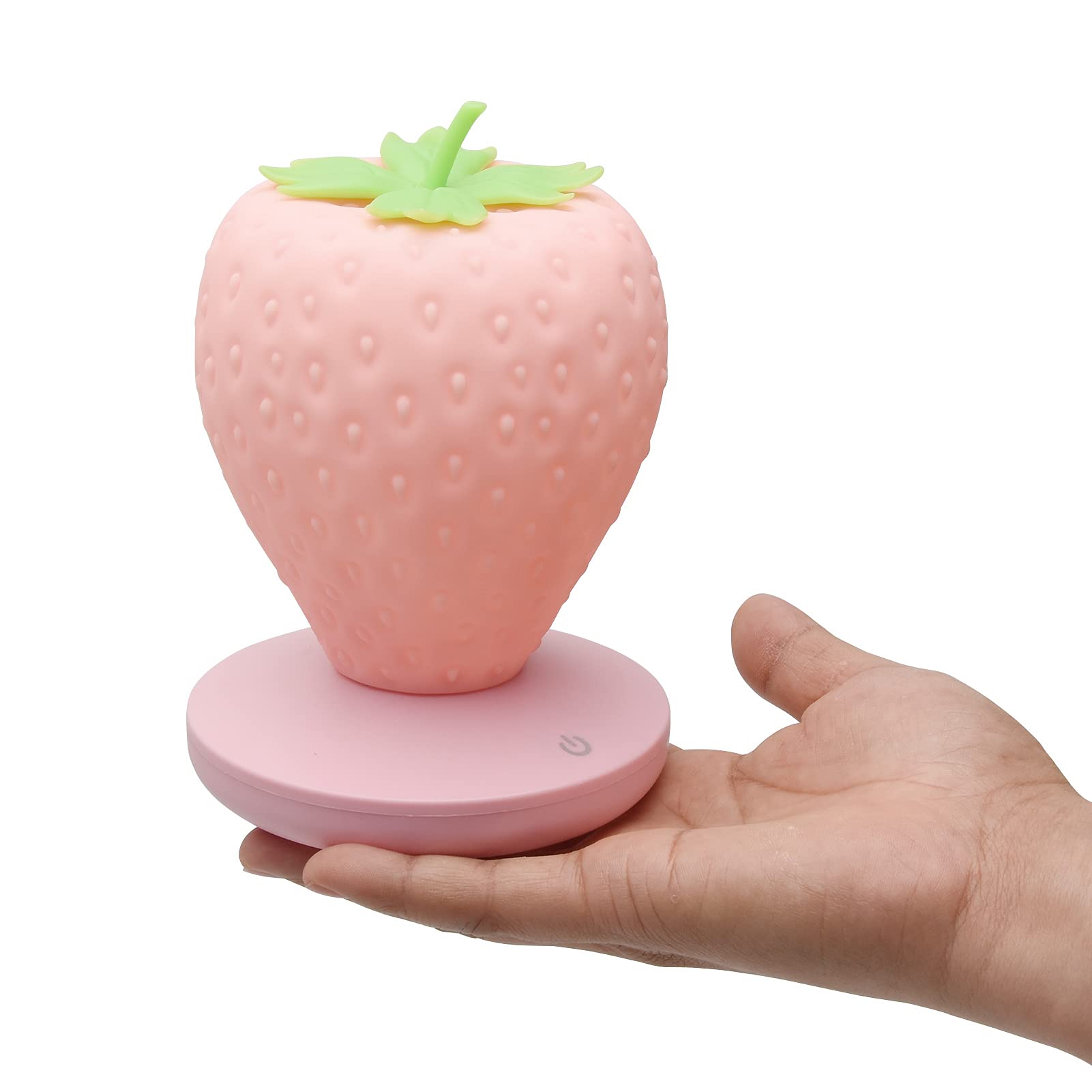 LVOERTUIG Strawberry Night Light demonstrates three brightness levels via touch switch