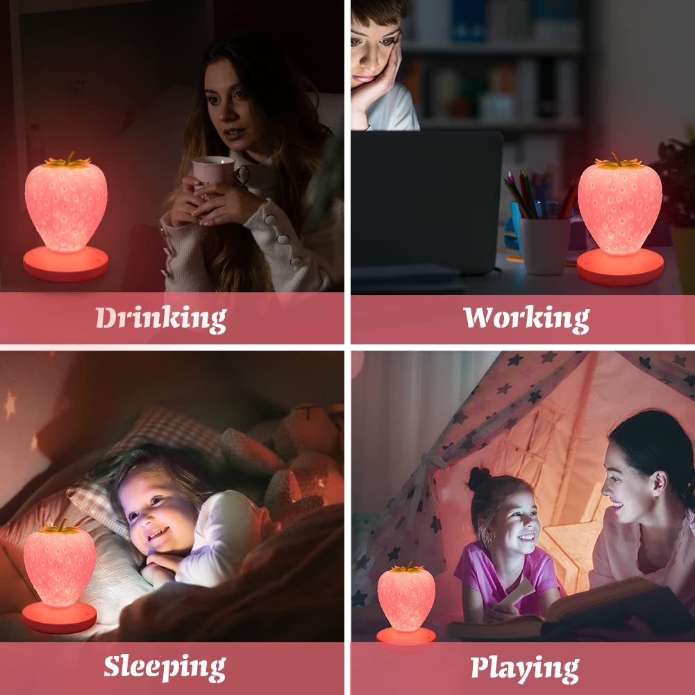 LVOERTUIG Strawberry Night Light on USB charging for quiet nights