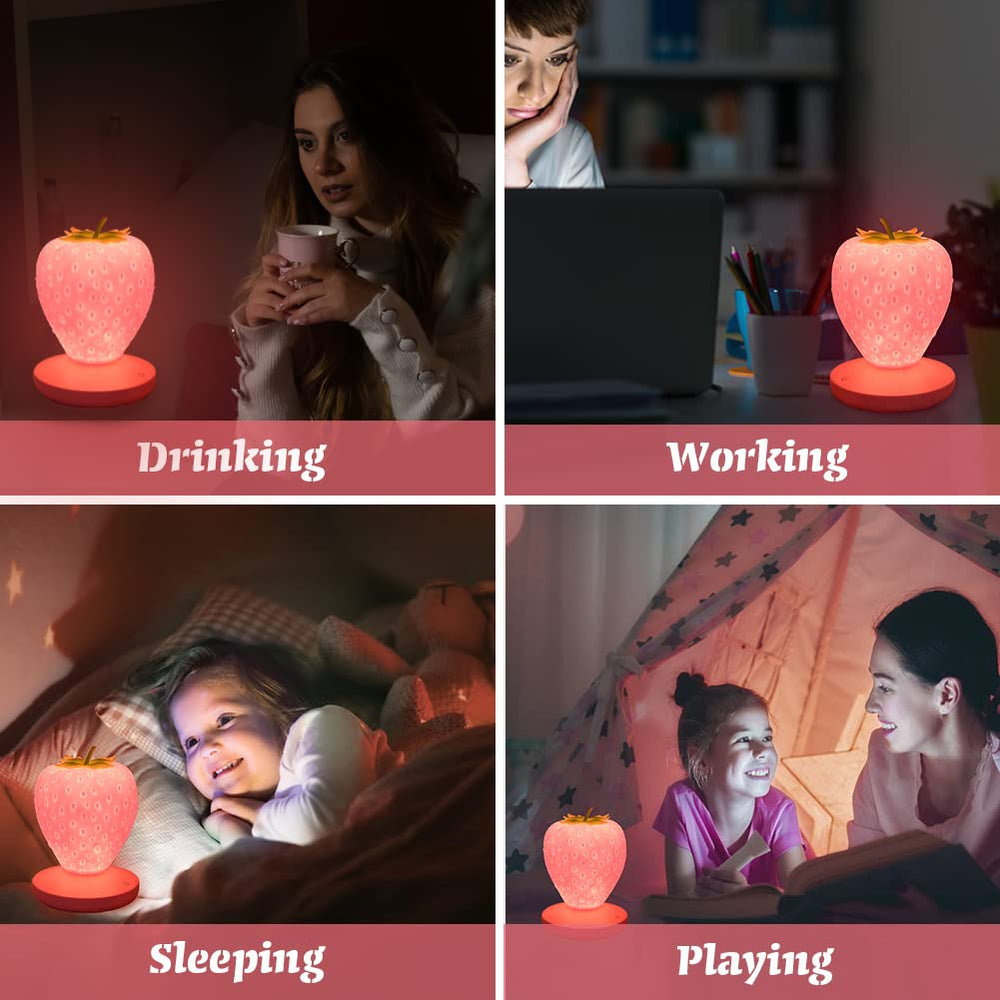 LVOERTUIG Strawberry Night Light on USB charging for quiet nights