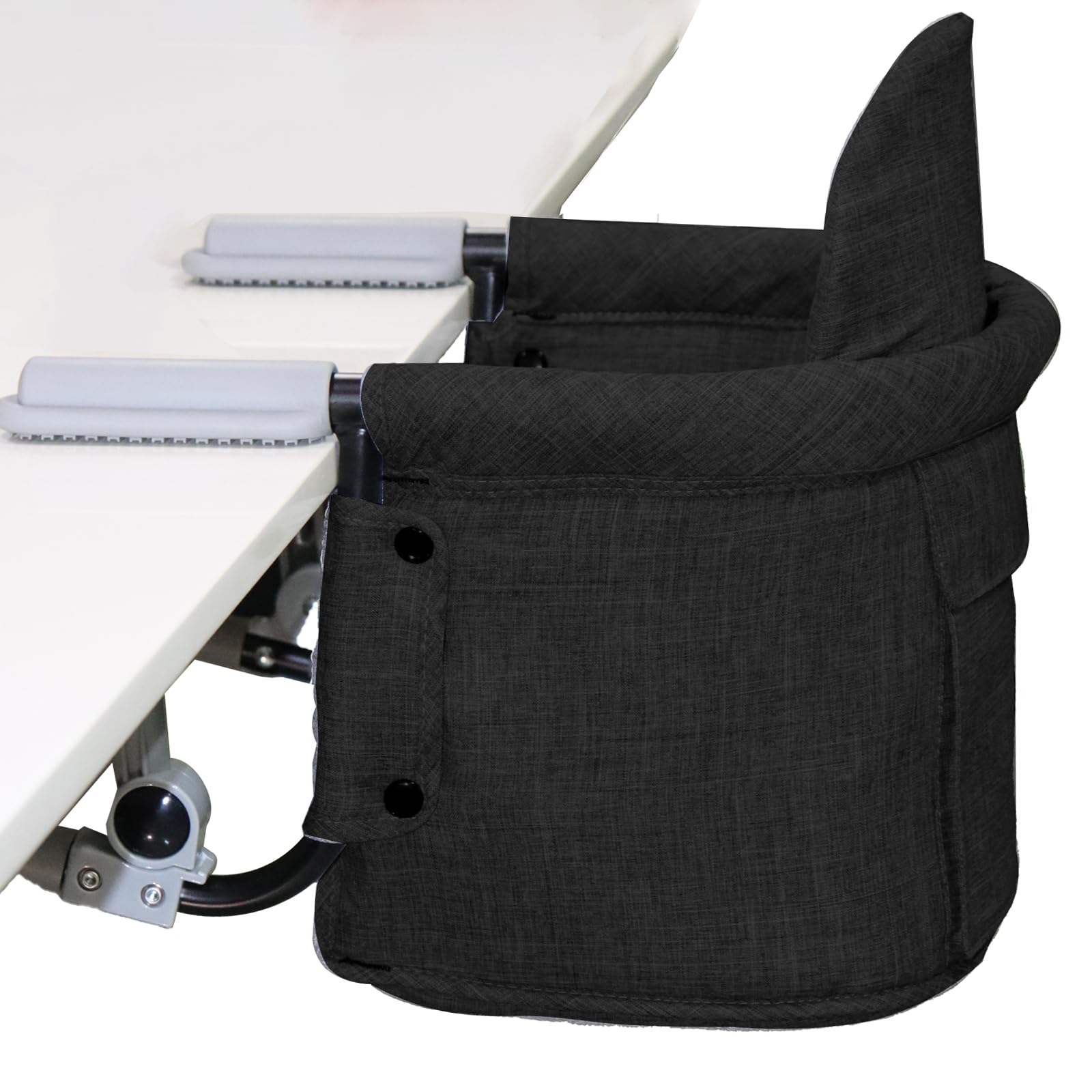 Lvvbaby clamp-on high chair anti-slip grips ensure secure dining on any table.