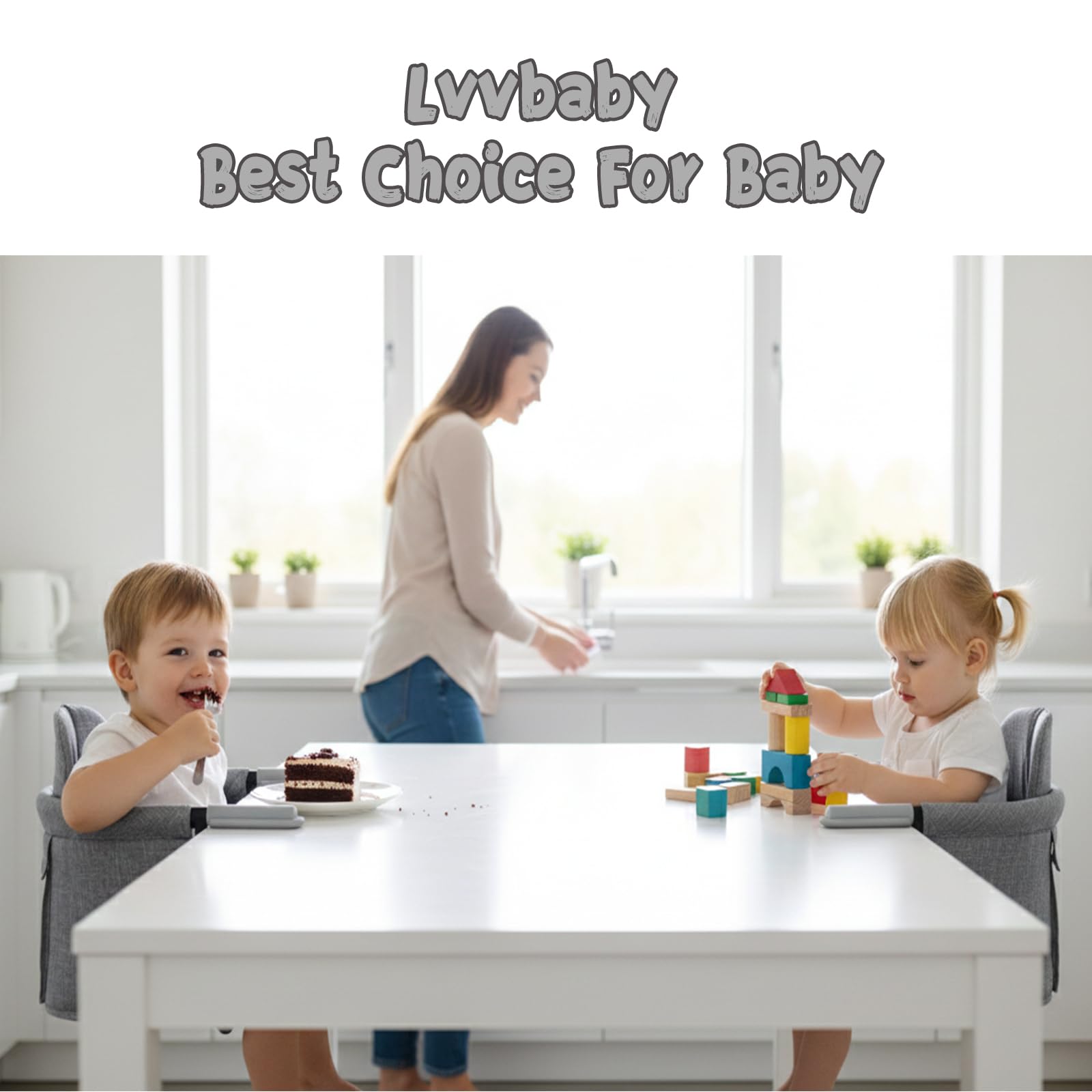Lvvbaby ErgoGrow 3D seat supports baby's hip curve for comfortable seating.