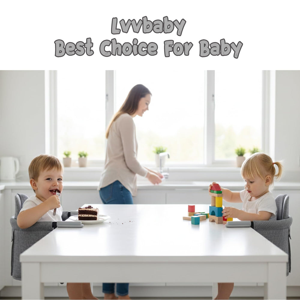 Lvvbaby ErgoGrow 3D seat supports baby's hip curve for comfortable seating.