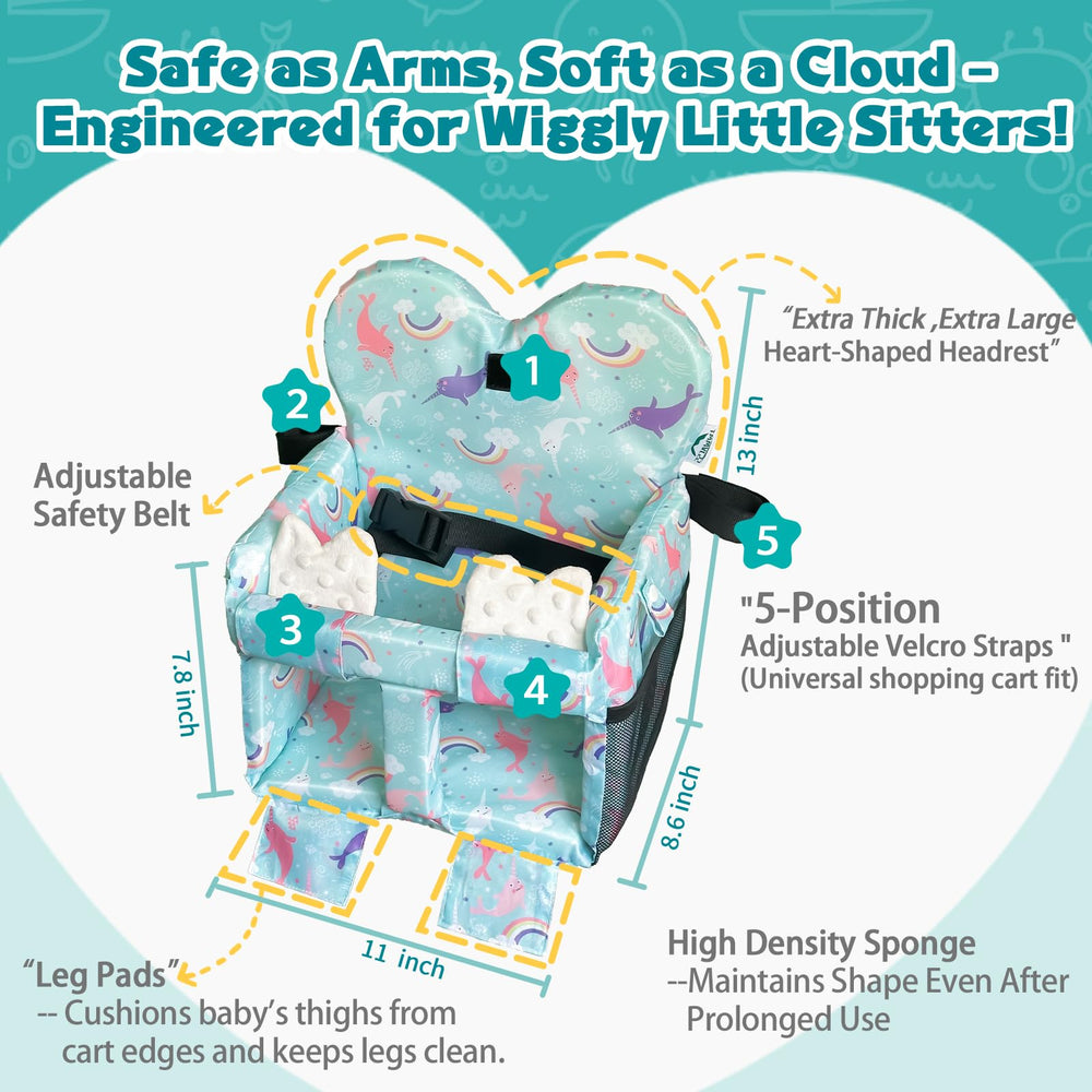 LWWACSS Ocean Blue high chair seat protector cushions and shields during meals.