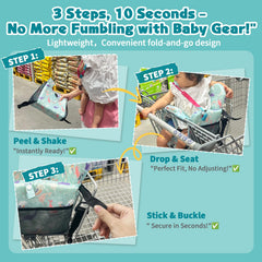 LWWACSS Ocean Blue cart cover protects baby skin from metal edges during use.