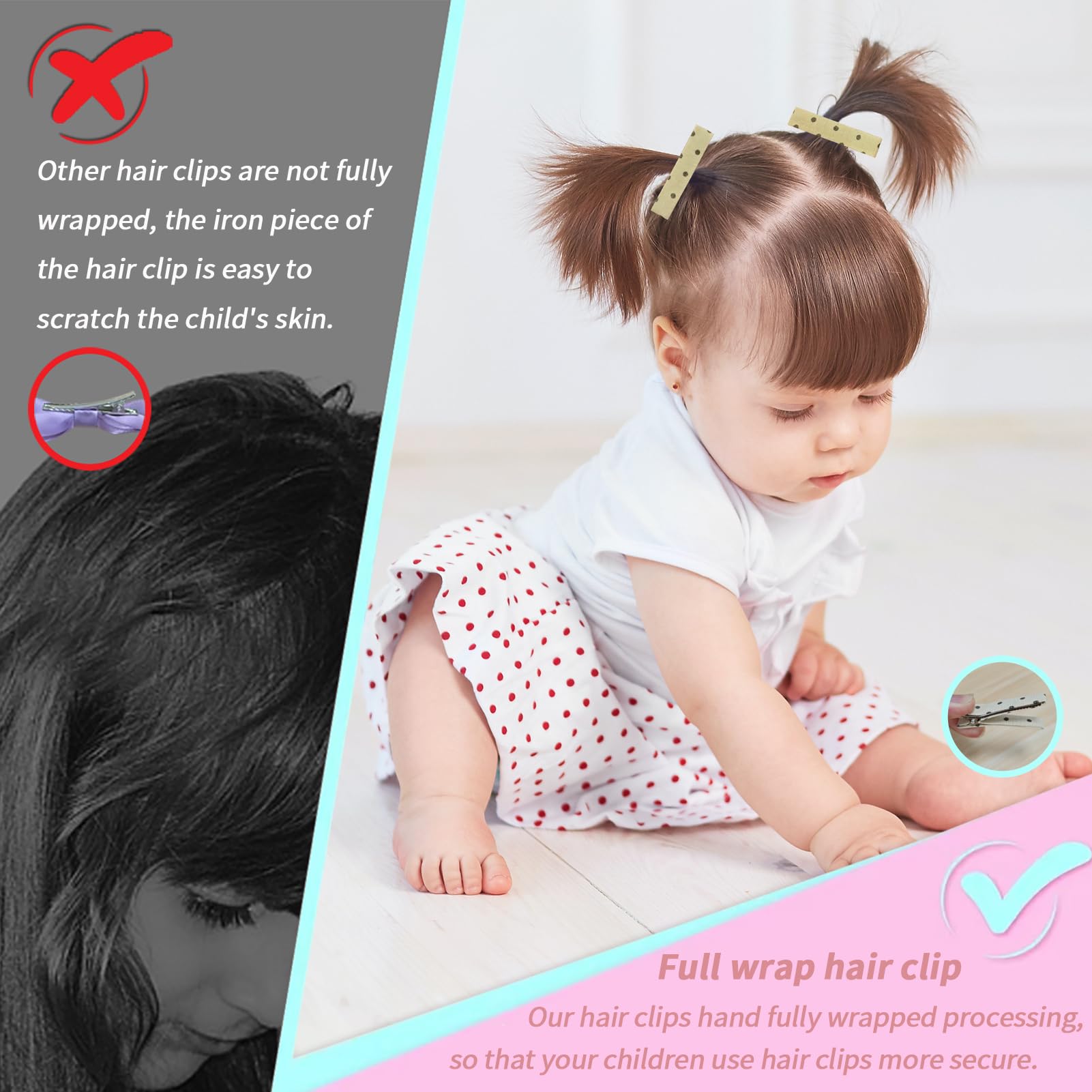 LXC YIZHIFA clip with soft ribbon wrap prevents pulling