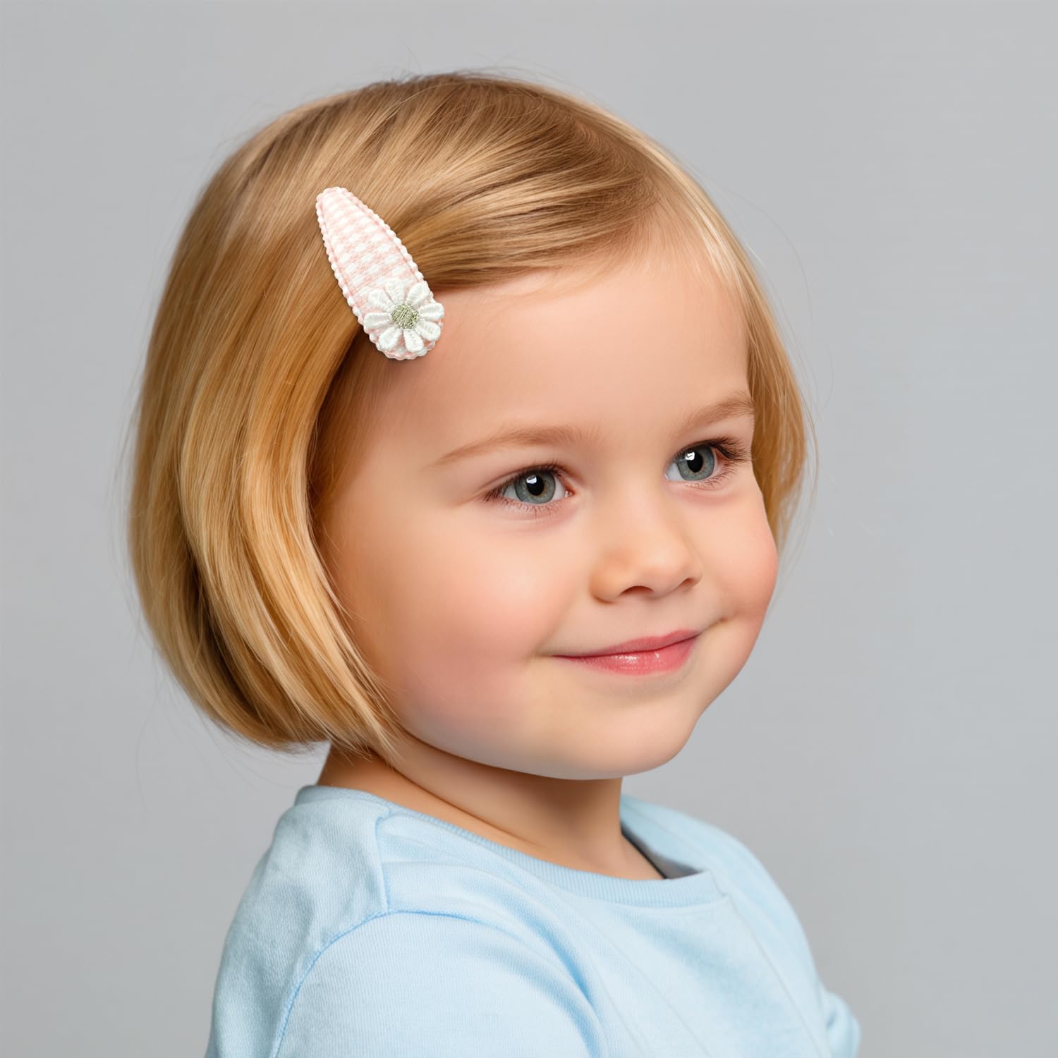 LXC YIZHIFA baby hair clips close-up shows secure, soft grip for tiny wisps
