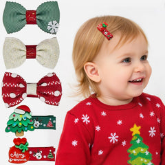 LXC YIZHIFA Santa hat clip for babies, fabric-covered design for gentle daily wear and festive styling.
