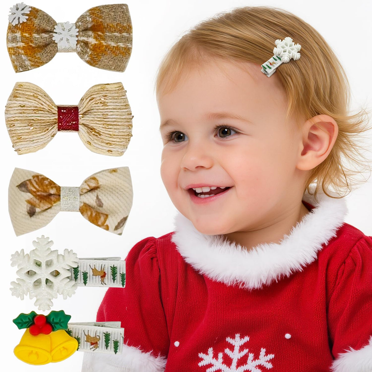 LXC YIZHIFA festive bow clip for holiday photo moments