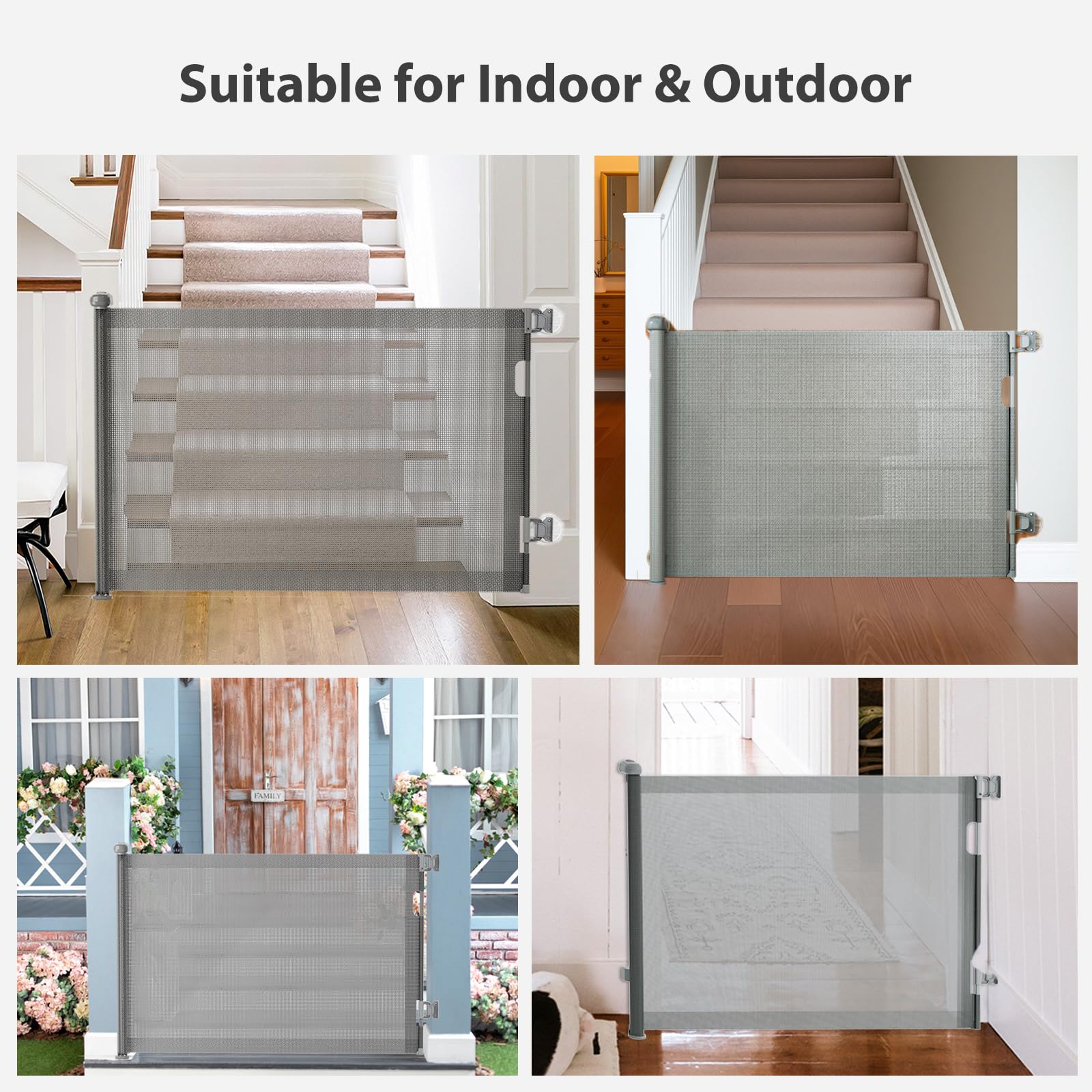 LXCGROOMER retractable gate extends to 55 inches for flexible openings