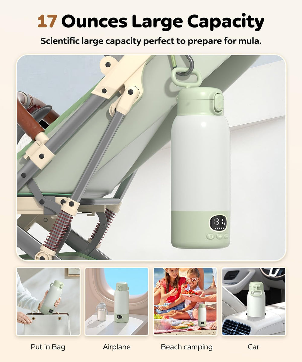 Lxlu 17oz large capacity for warming breast milk, formula, or water.
