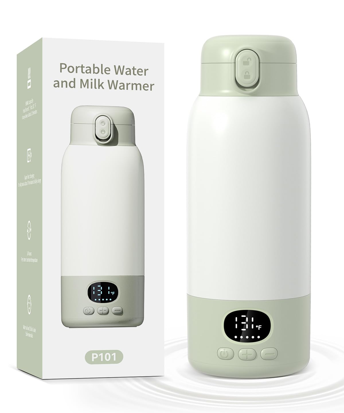 Lxlu portable bottle warmer 17oz warms milk on the go for outdoor feeding.