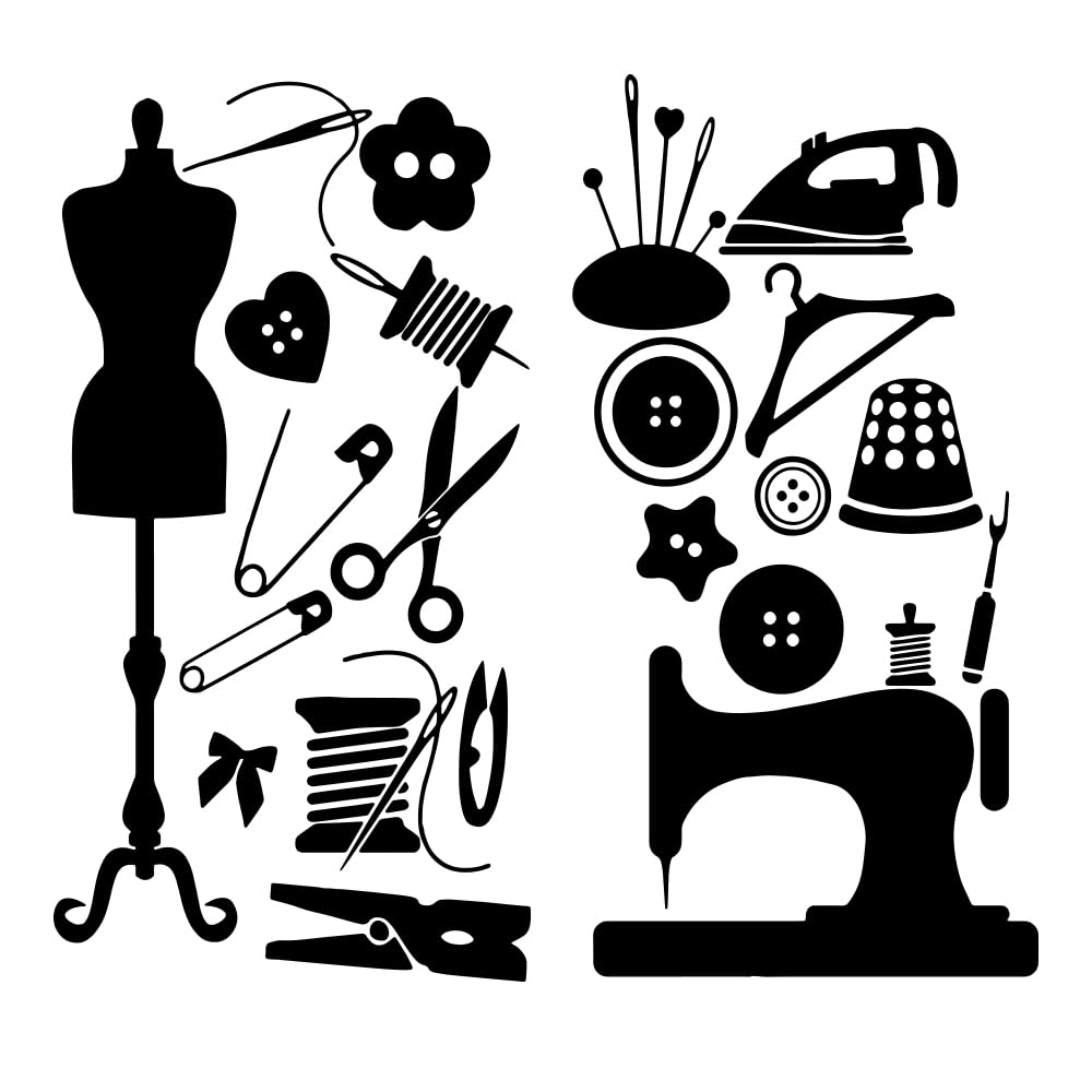 LXRCXR fabric pattern wall sticker brightens sewing studio