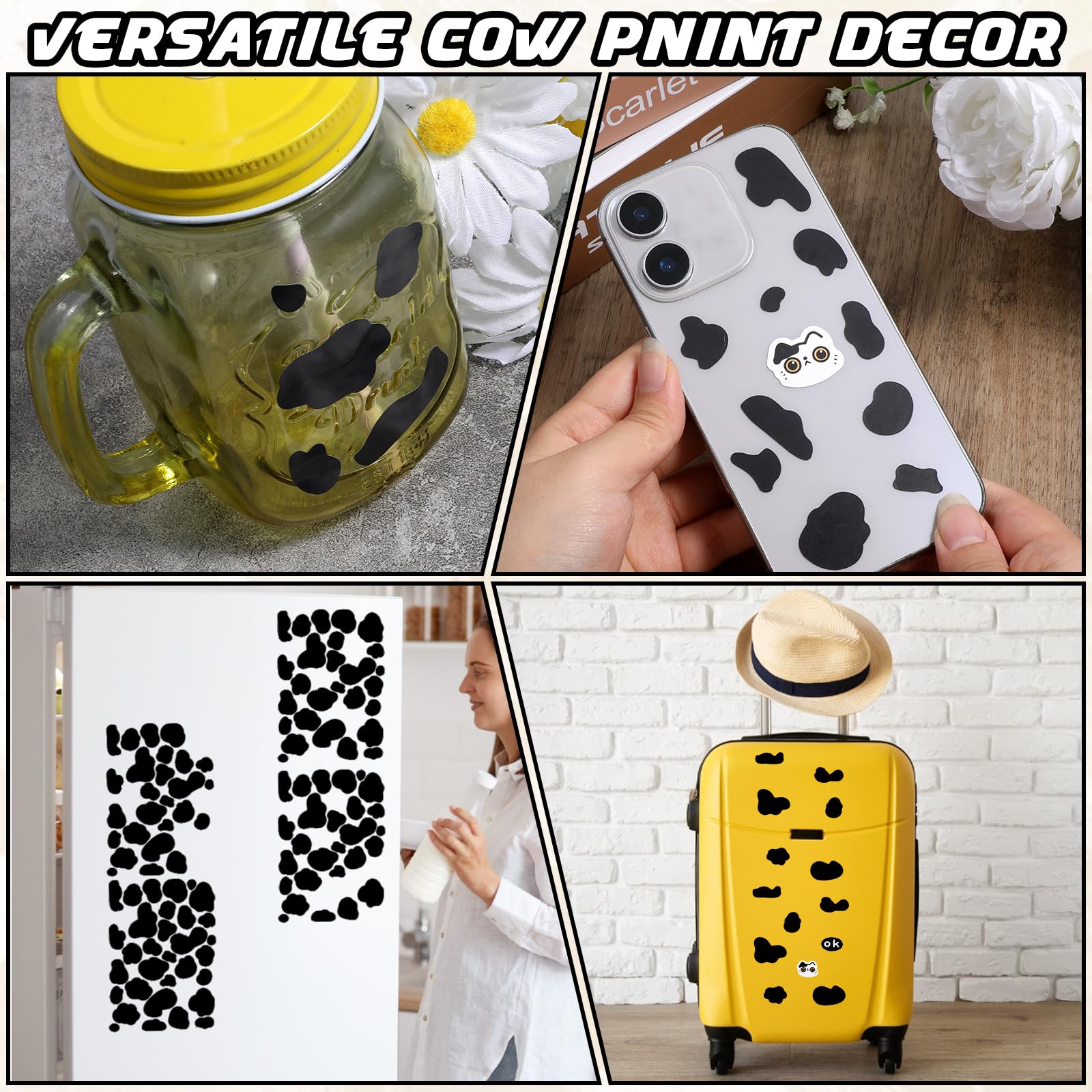 LXUEJIE cow print stickers suit bedrooms living rooms cars cups and laptops