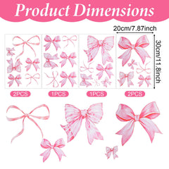 LXUEJIE pink bow wall sticker collection image 2; quick peel-and-stick decor for kids' rooms.