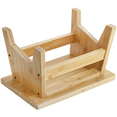 Lyellfe bamboo step stool for potty training demonstrating reach and independence