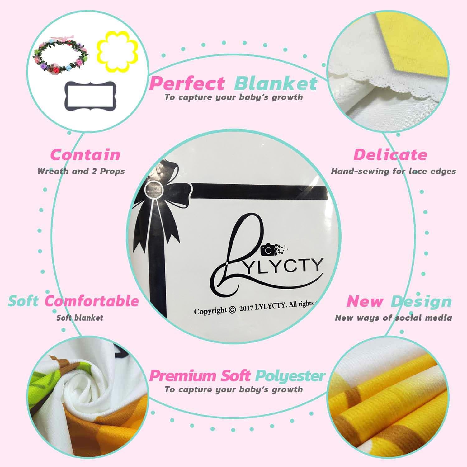 LYLYCTY baby shower gift idea featuring milestone blanket