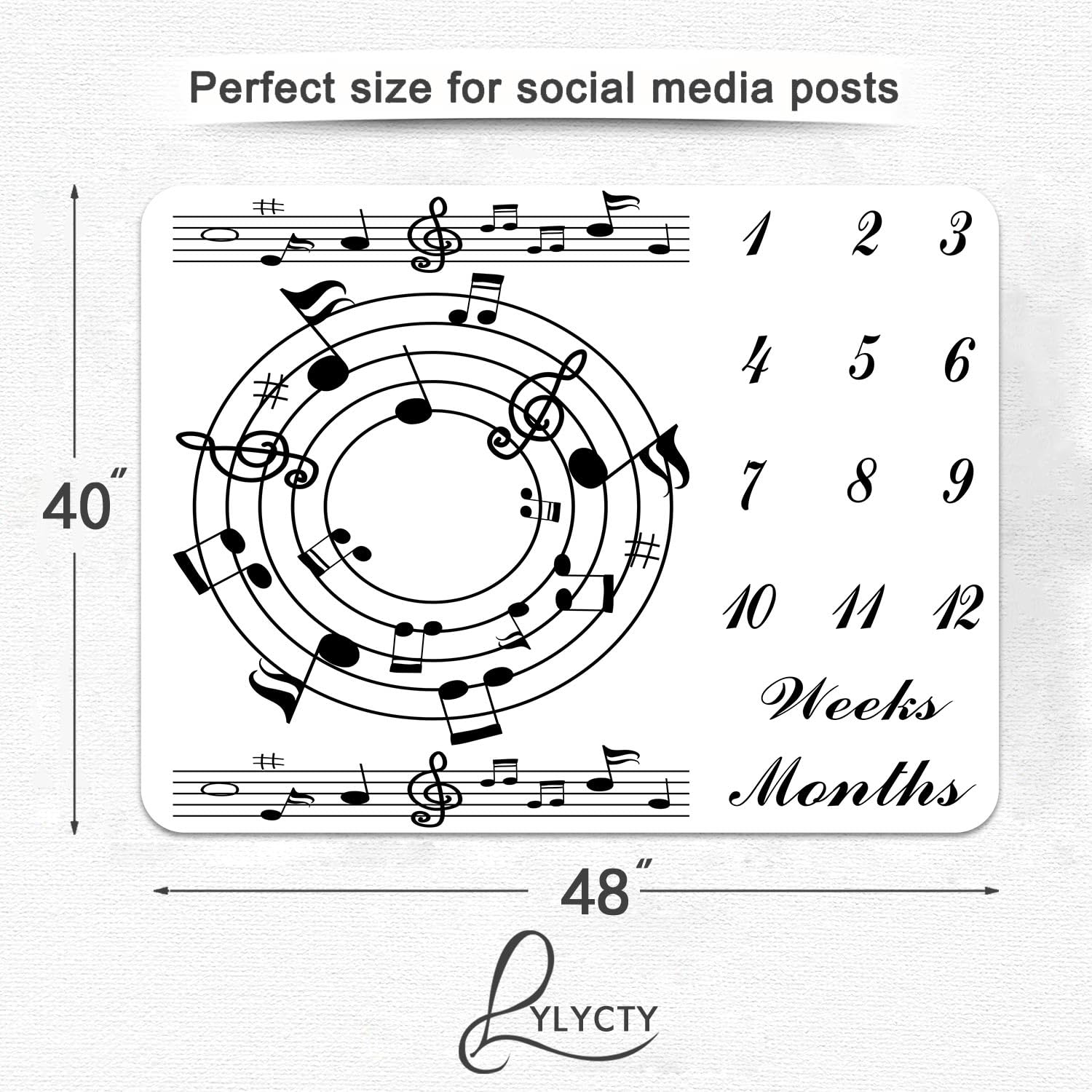 LYLYCTY month-by-month photos setup with 48x40 inch blanket