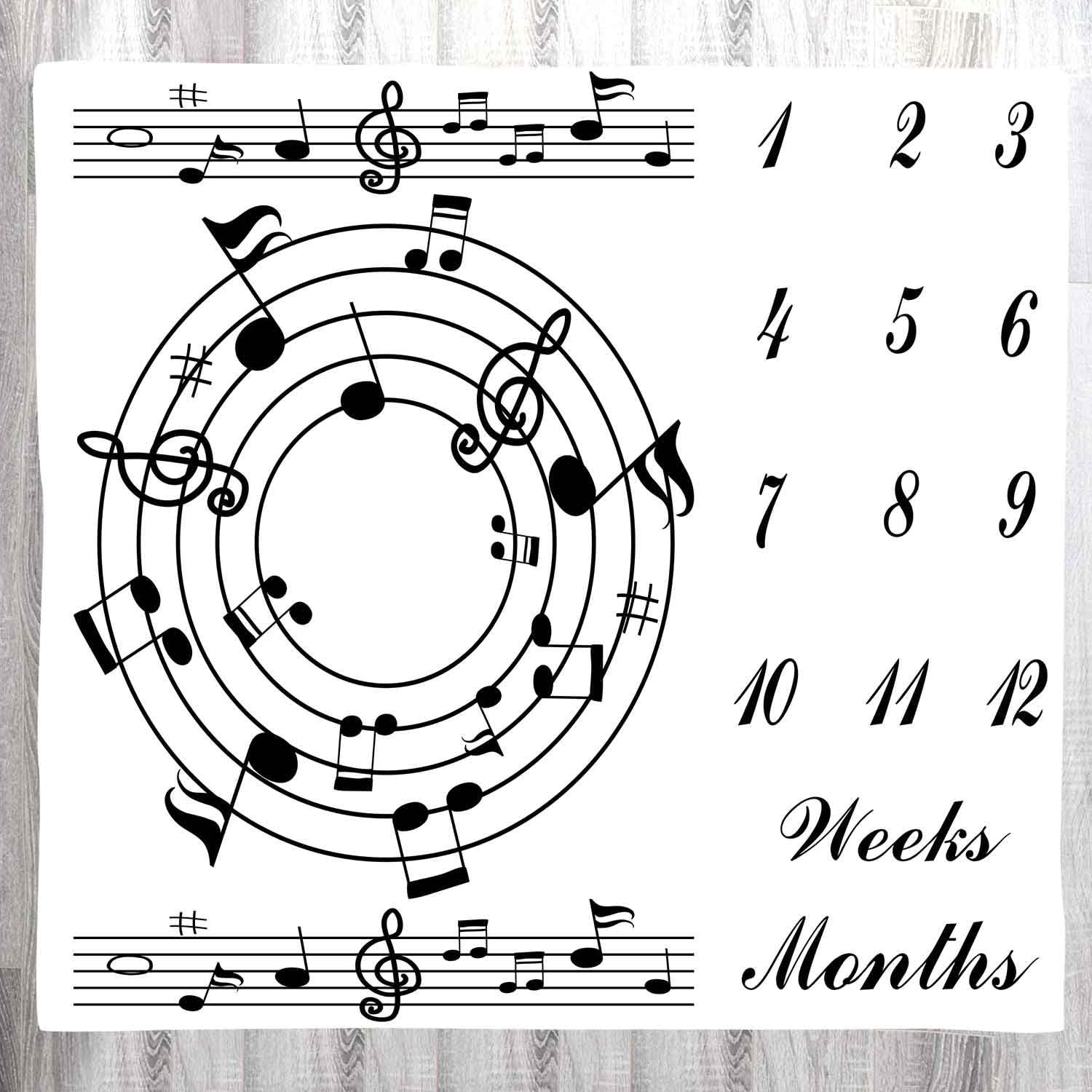 LYLYCTY music-themed milestone blanket pentagram detail showcases durable printing