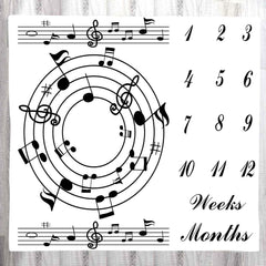 LYLYCTY music-themed milestone blanket pentagram detail showcases durable printing