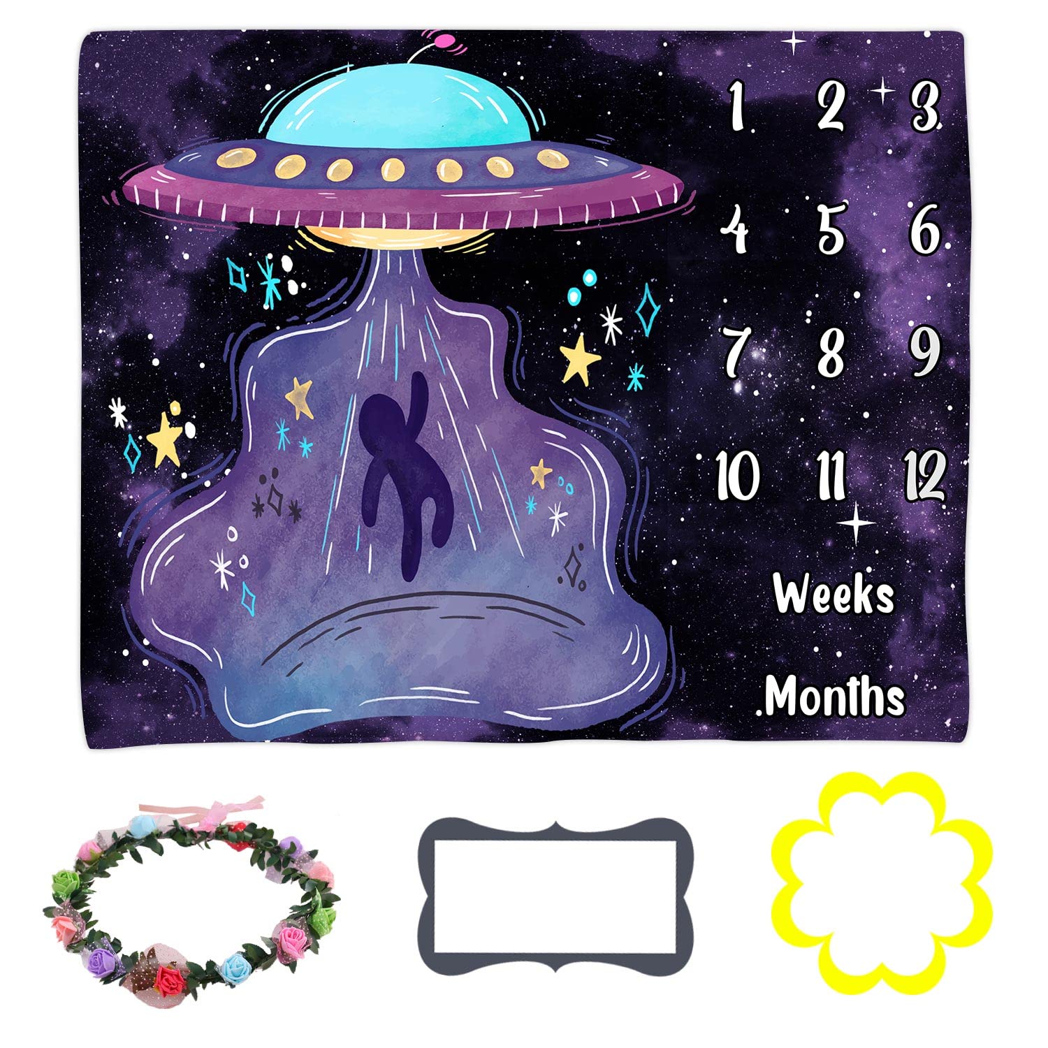 LYLYCTY UFO print blanket ideal for adorable milestone sessions