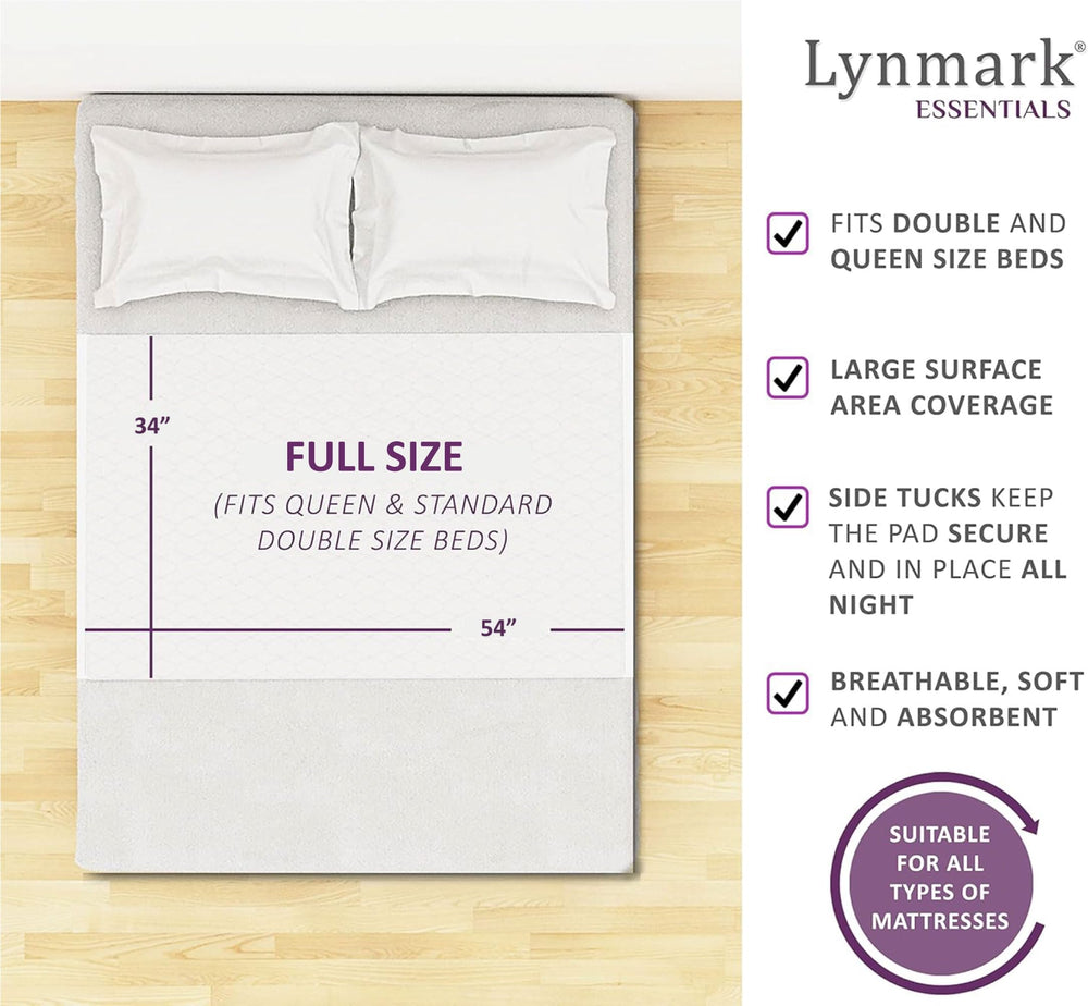 Lynmark 2X underpad features non-slip 18-inch flaps for secure mattress placement