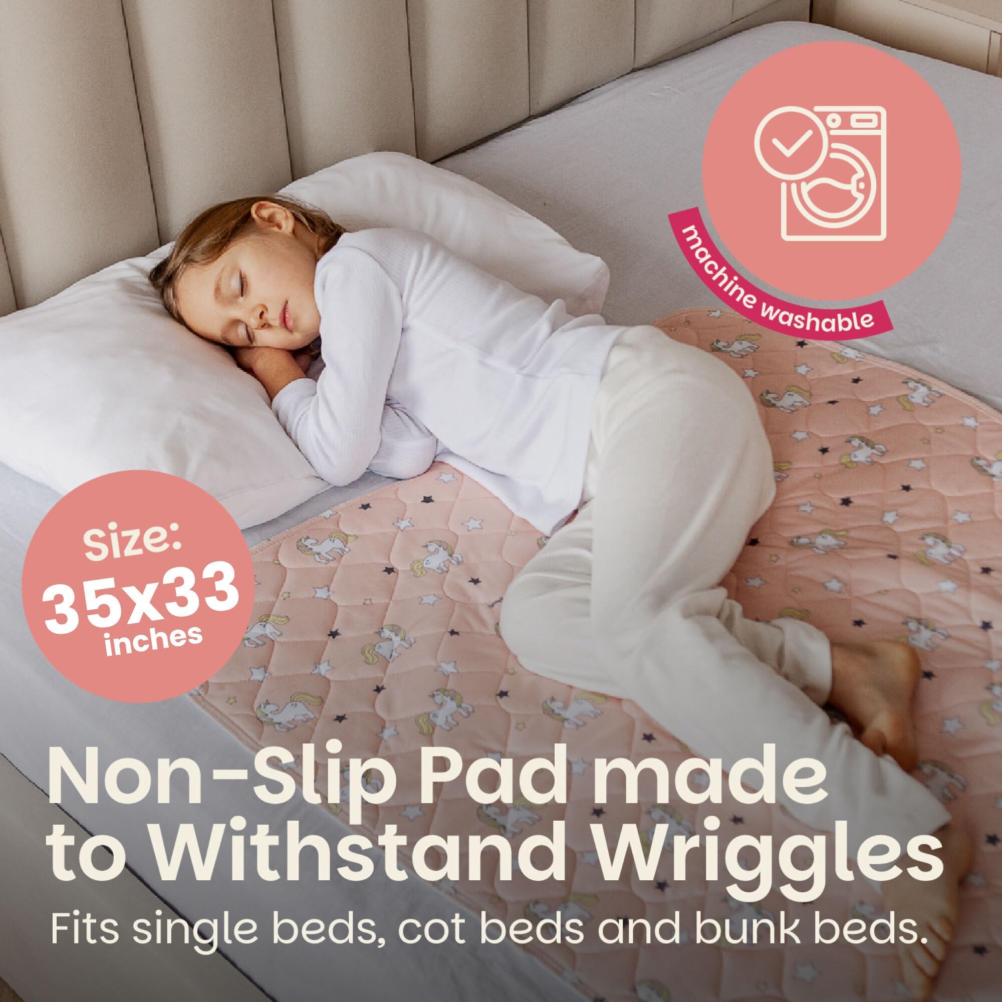 Lynmark leakproof border prevents edge leaks, protecting sheets and mattress.
