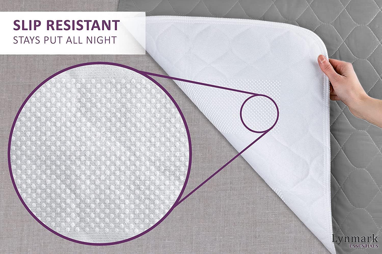 Lynmark washable bed pad for easy cleaning between uses.