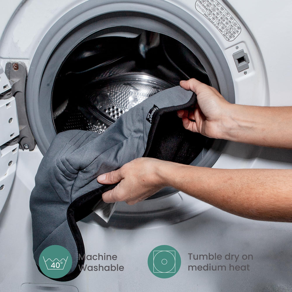 Lynmark washable and dryer-safe protector for quick re-use.
