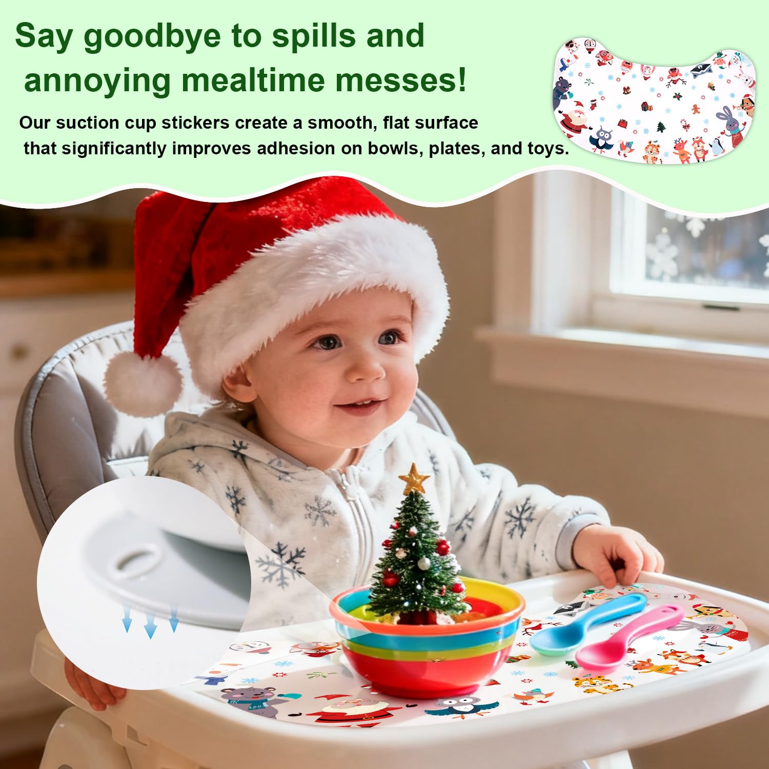 Lyreh peanut-shape tray suction Stokke-compatible ensures easy attachment on Tripp Trapp