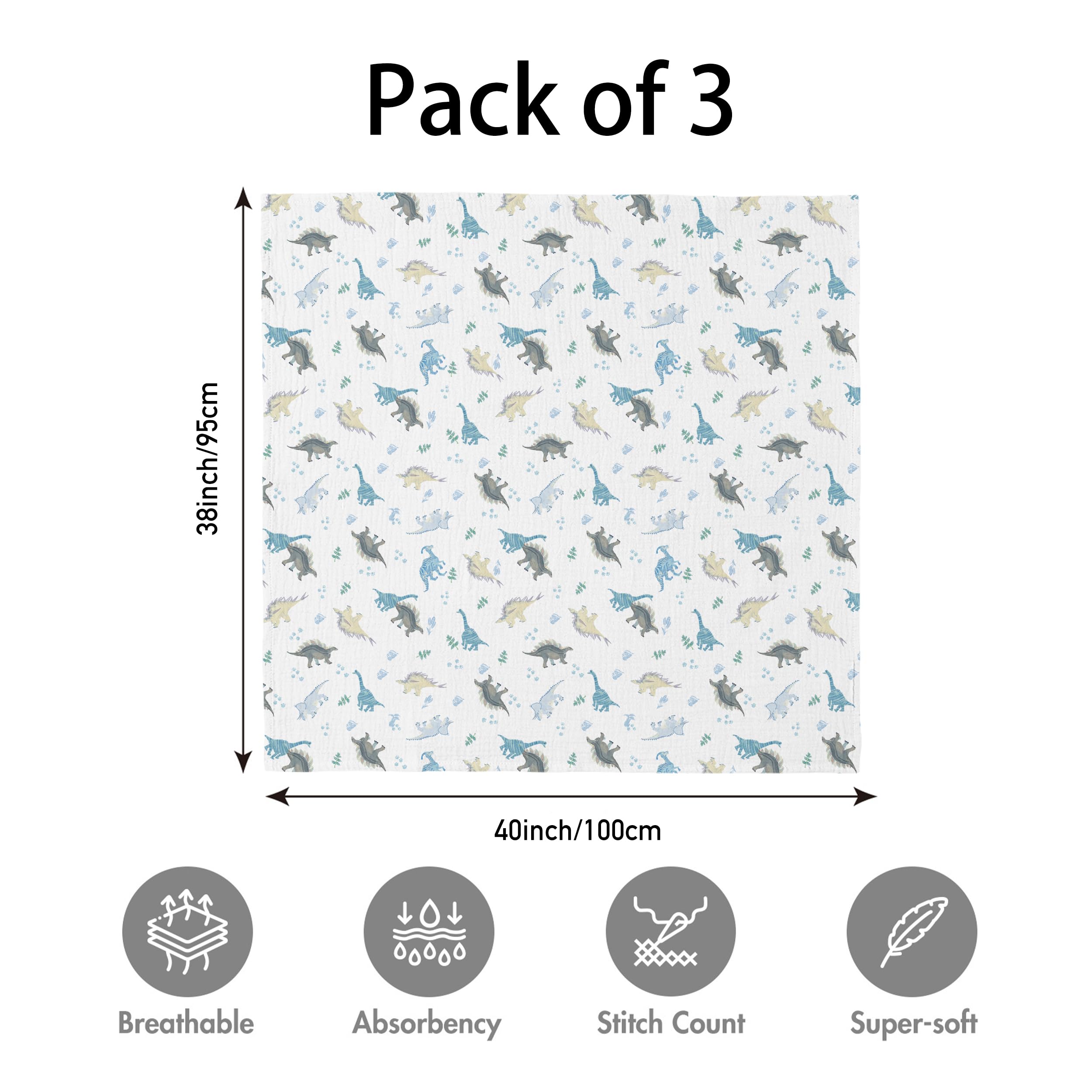 LYRICHOM BABY 38x40 inch swaddle close-up emphasizes breathable thin fabric.