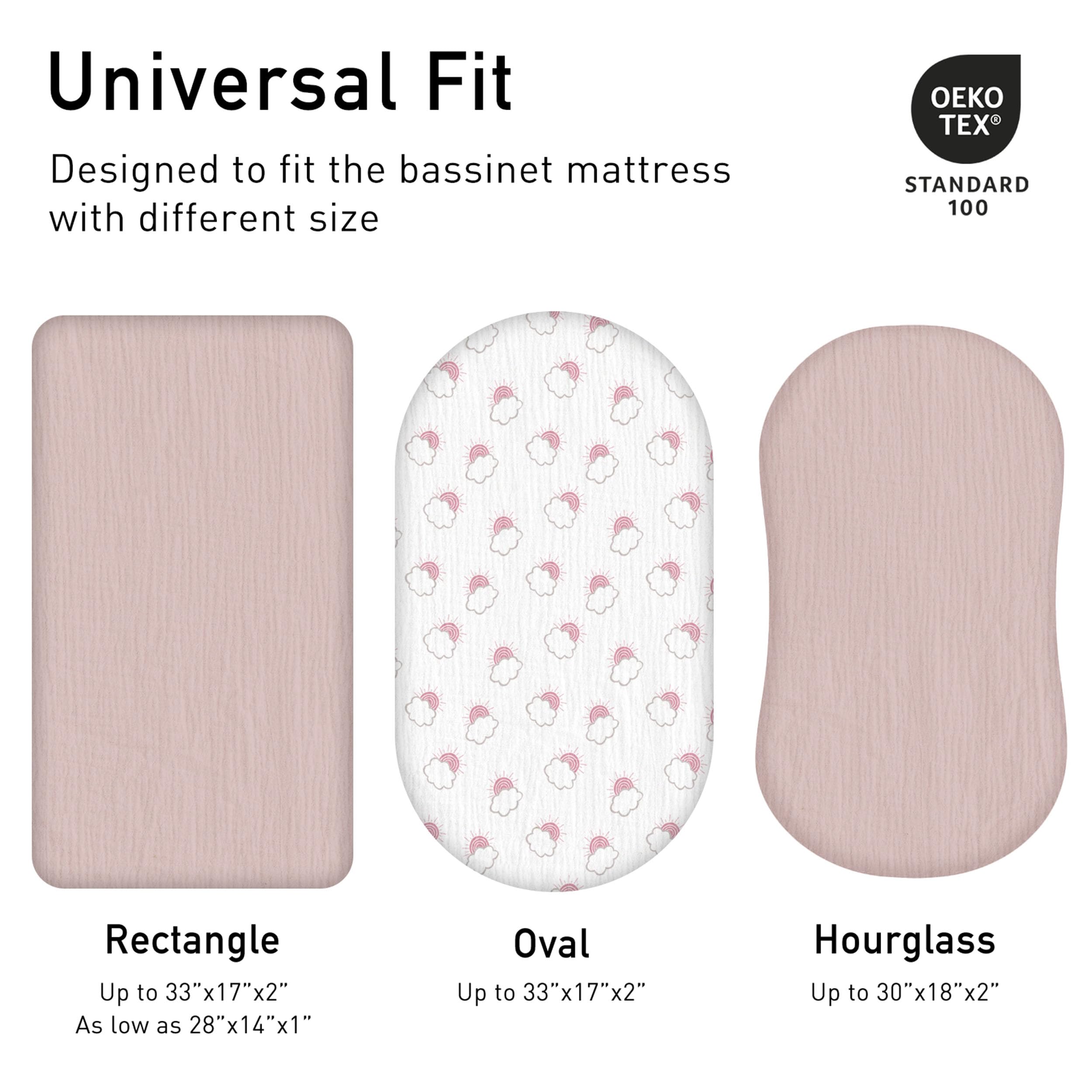 LYRICHOM BABY 2-pack bassinet sheets in unisex colors complement any nursery.