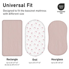 LYRICHOM BABY 2-pack bassinet sheets in unisex colors complement any nursery.