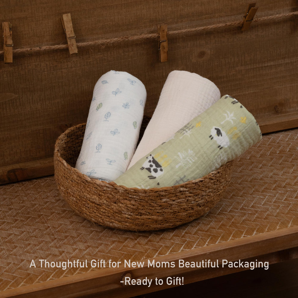 LYRICHOM BABY versatile swaddle for stroller, burp cloth, and travel.