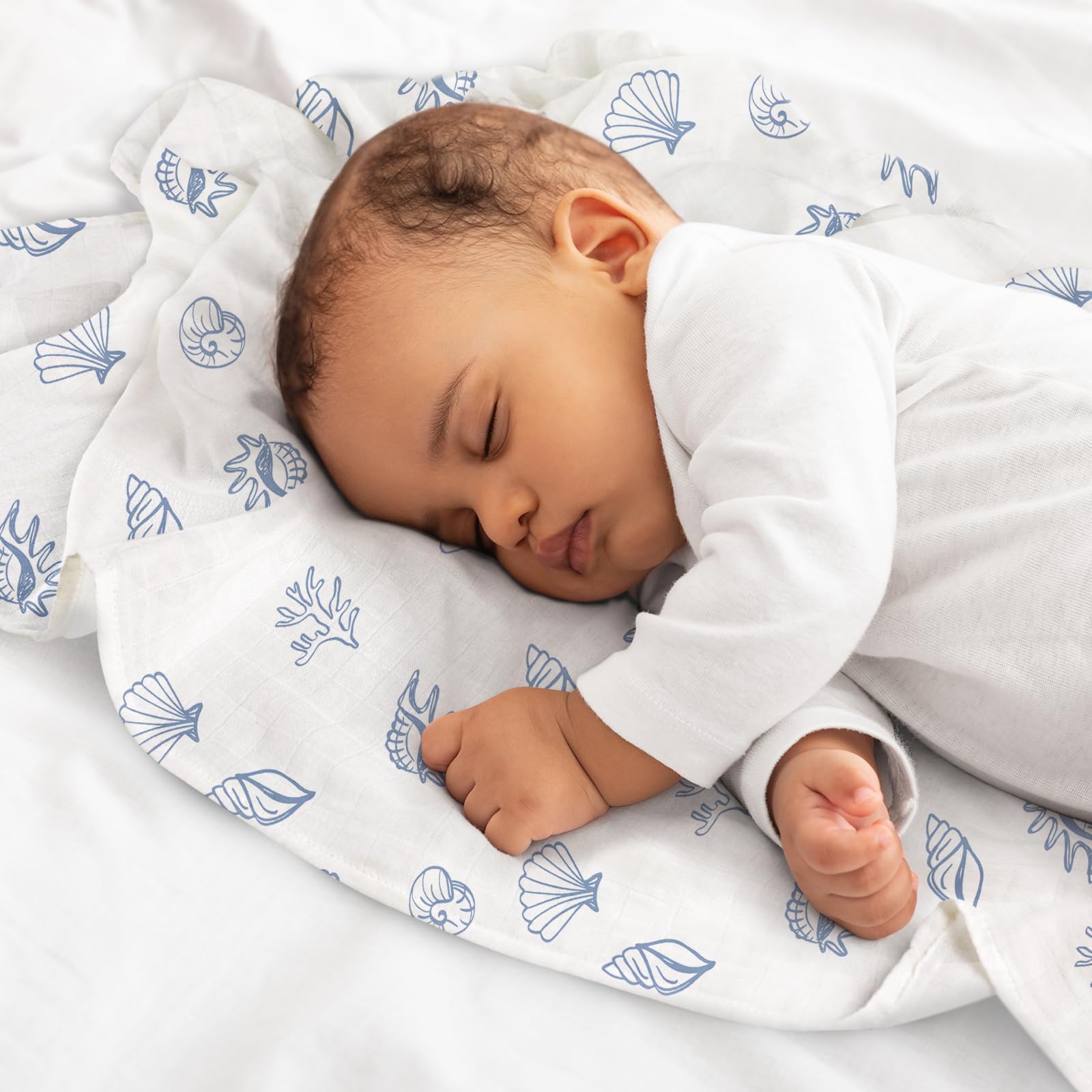 LYRICHOM BABY breathable muslin weave helps keep baby comfortable after baths.